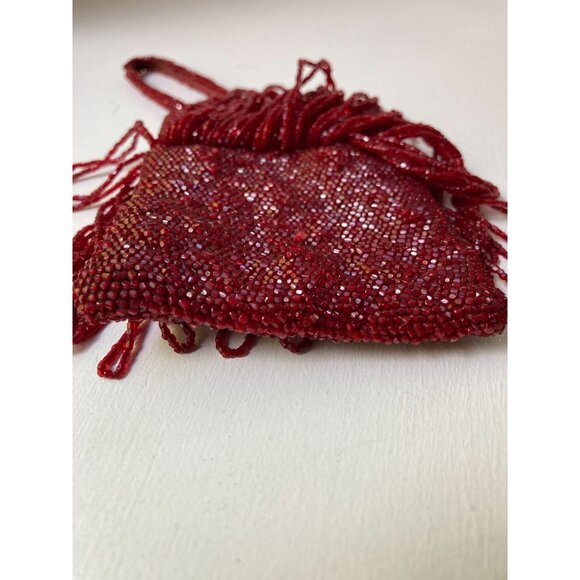 1920's Cranberry Red Czech Glass Wristlet Purse READ - Picture 8 of 10